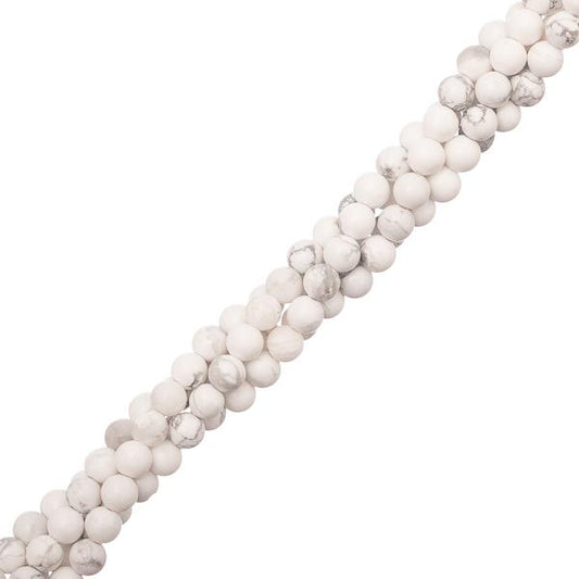 Howlite Beads 4mm Round (Natural) 15-16" Strand