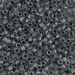 11/0 Delica Bead #0081 Dark Grey AB Lined 5.2g