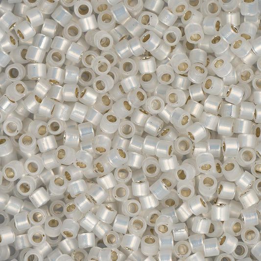 11/0 Delica Bead #0221 Silver Lined White Opal 5.2g