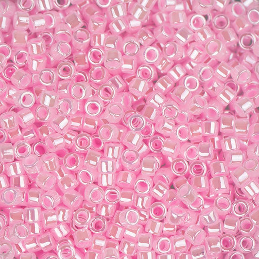 11/0 Delica Bead #0244 Lt Crystal Pink Ceylon Lined 5.2g