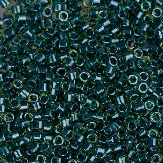 11/0 Delica Bead #0919 Green Teal Sparkle Chartreuse Lined 5.2g