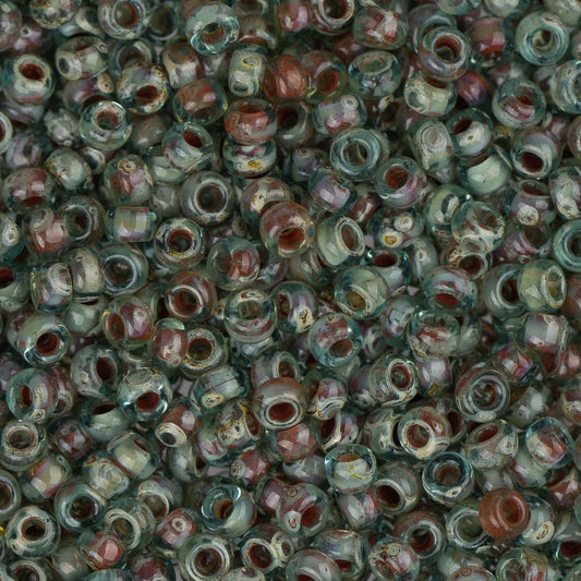 11/0 Miyuki Seed Beads #4506 Transparent Sea Foam Picasso 22g