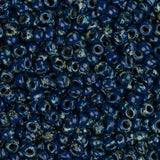 11/0 Miyuki Seed Beads #4518 Opaque Cobalt Picasso 22g