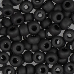 6/0 Miyuki Seed Beads #0401F Opaque Black Matte 22g