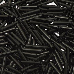 #5 Czech Bugle Beads Opaque Black 25g Bag