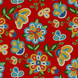 Perlé Floral Rouge 100% Coton - Prix Par Yard
