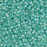 15/0 Miyuki Seed Beads #0571 Aqua Green Opal Silver Lined 22g