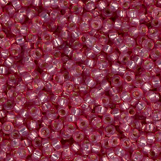 15/0 Miyuki Seed Beads #0645 Dark Rose S/L Alabaster 22g