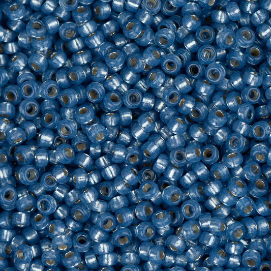 15/0 Miyuki Seed Beads #0648 Denim Blue S/L Alabaster 22g