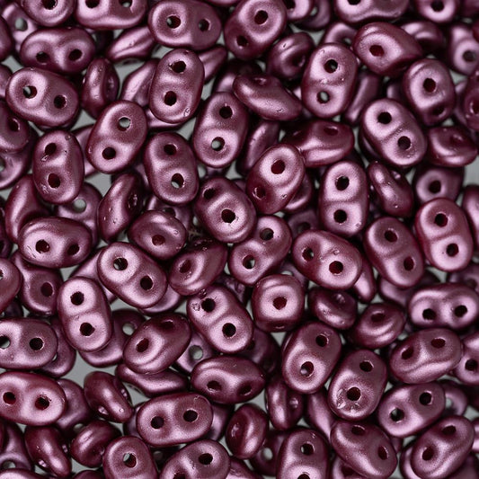 *Czech Superduo Beads Pastel Burgundy 22g