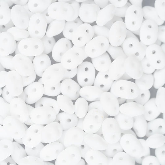 *Czech Superduo Beads Matte White 22g