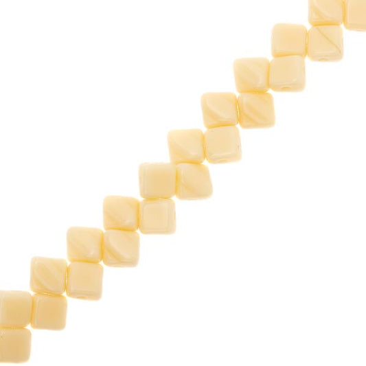 *Czech Silky Beads Opaque Beige 40/strand