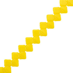 *Czech Silky Beads 40/strand - Opaque Yellow