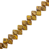 *Czech Silky Beads Yellow Travertine 40/strand
