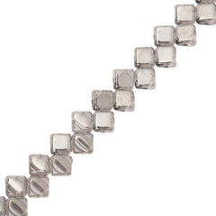 *Czech Silky Beads 40/strand - Crystal Chrome