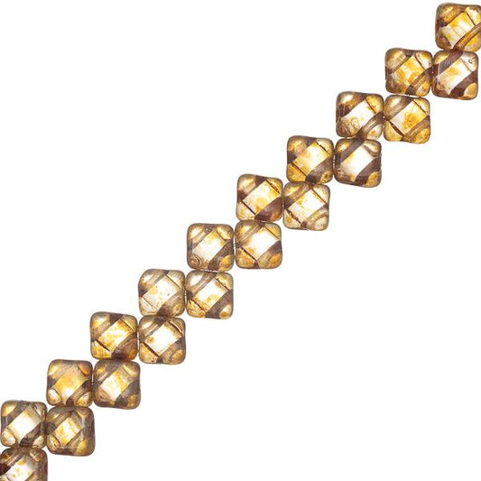 *Czech Silky Beads Crystal Picasso 40/strand