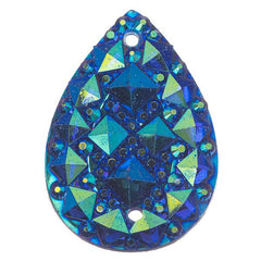 Royal Blue AB 18x25mm Tear Drop Sew On Stone #9055-02 10/pk