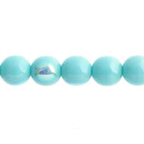 Czech Round Druk Beads 3mm Opaque Green Turquoise AB 62/strand
