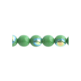 Czech Round Druk Beads 6mm Opaque Green AB 31/strand