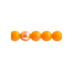 Czech Druk 6mm Beads 31/strand Opaque Orange AB