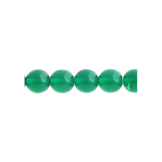 Czech Round Druk Beads 6mm Transparent Emerald 31/strand