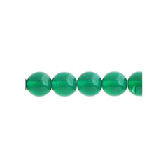 Czech Druk 6mm Beads 31/strand Trans Emerald