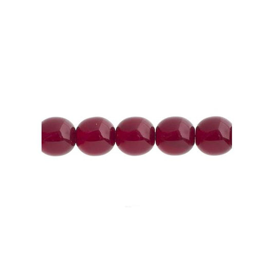 Czech Round Druk Beads 6mm Transparent Garnet 31/strand