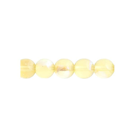 Czech Round Druk Beads 6mm Transparent Jonquil AB 31/strand
