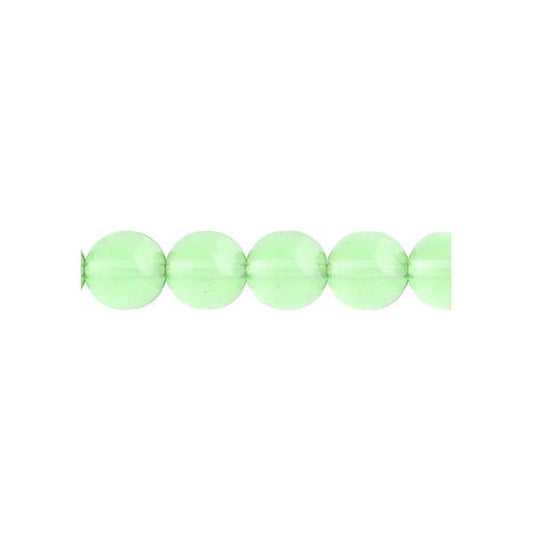 Czech Round Druk Beads 6mm Transparent Peridot 31/strand