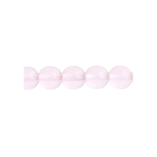 Czech Round Druk Beads 6mm Transparent Light Rose 31/strand