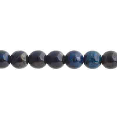 Czech Round Druk Beads 6mm Transparent Dark Blue Travertine 31/strand