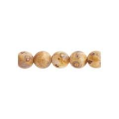 Czech Druk 6mm Beads 31/strand Opaque Light Brown Alabaster Travertine