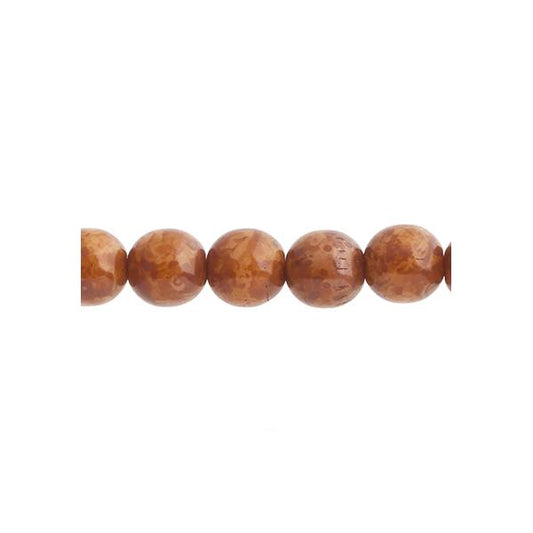 Czech Round Druk Beads 6mm Opaque Pink Travertine 31/strand