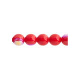 Czech Round Druk Beads 8mm Opaque Red AB 22/strand