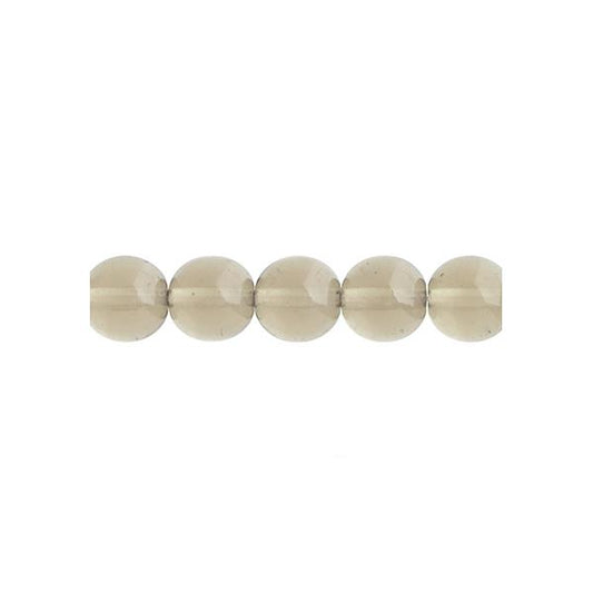 Czech Round Druk Beads 8mm Transparent Black Diamond 22/strand