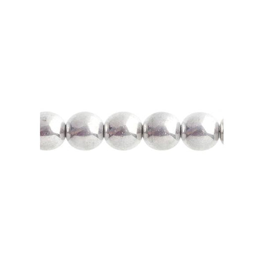 Czech Round Druk Beads 8mm Transparent Crystal Silver Labrador 22/strand