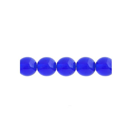Czech Round Druk Beads 8mm Transparent Sapphire 22/strand
