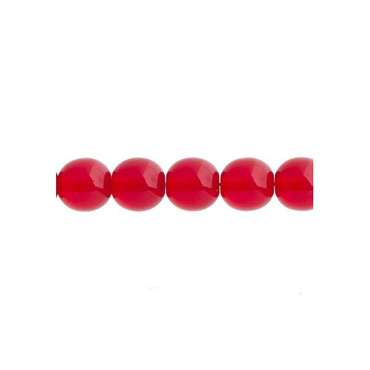 Czech Round Druk Beads 8mm Transparent Siam 22/strand