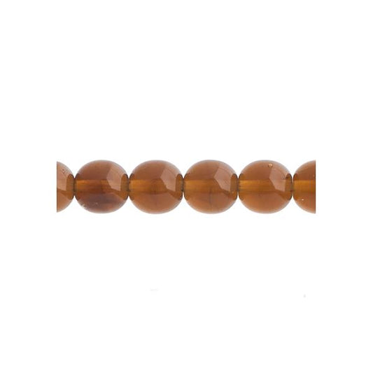 Czech Round Druk Beads 8mm Transparent Smoked Topaz 22/strand