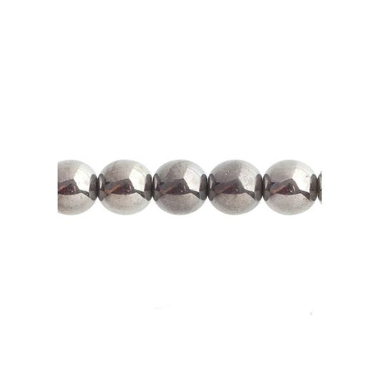 Czech Round Druk Beads 8mm Transparent Crystal Chrome 22/strand
