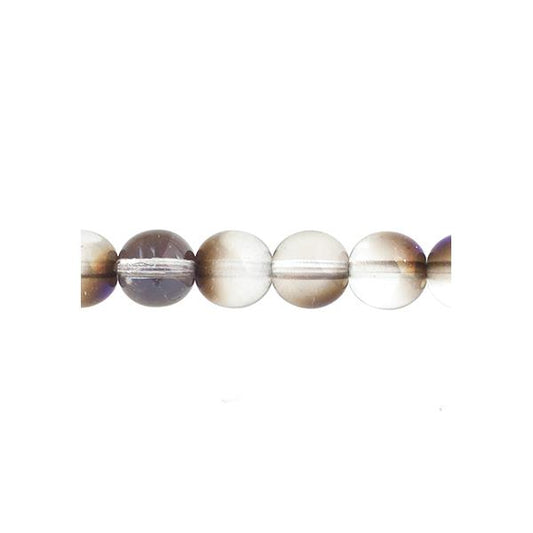 Czech Round Druk Beads 8mm Transparent Crystal Azuro 22/strand