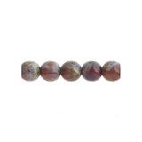 Czech Round Druk Beads 8mm Transparent Amethyst Travertine 22/strand