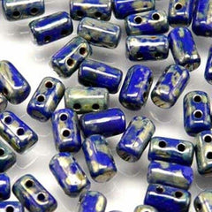 *Czech Rulla Beads Blue Picasso 22g