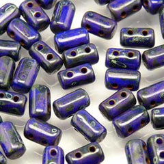 *Czech Rulla Beads Dark Blue Travertine 22g