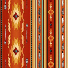 #530 Arrows & Feathers Terracotta 100% Cotton - Price Per Half Yard