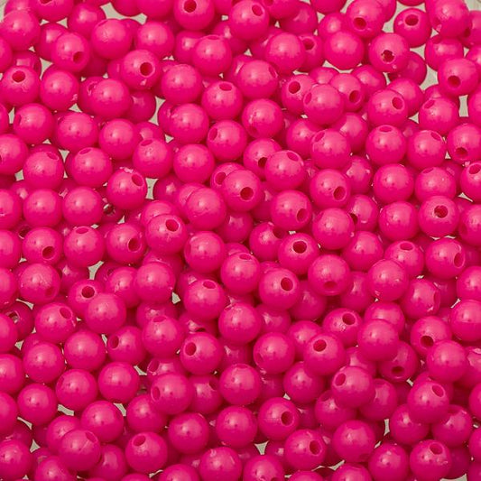 5mm Round Plastic Beads 5000/pk - Hot Pink